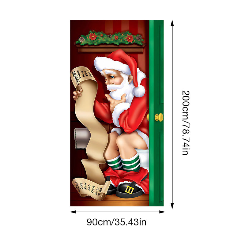 Decoración de puerta de Navidad - Tela lavable y reutilizable