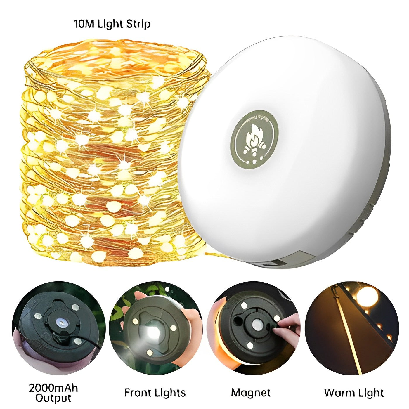 Leistungsstarke LED-Campinglampe mit langlebigem Akku