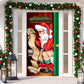 Decoración de puerta de Navidad - Tela lavable y reutilizable 