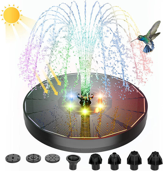 Multicolor LED solar fountain